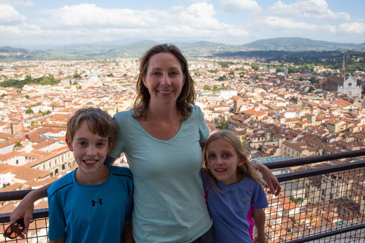 Julie Tyler Kara on the dome of the Florence Cathedral