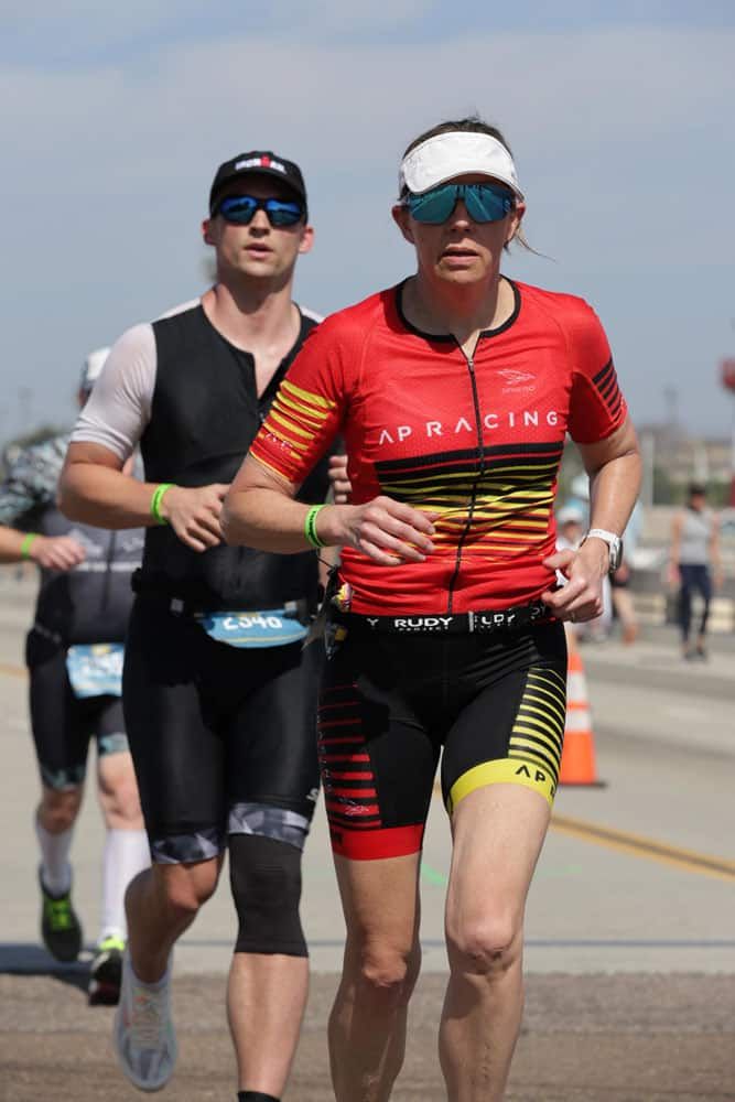 Julie on the run at Ironman Oceanside