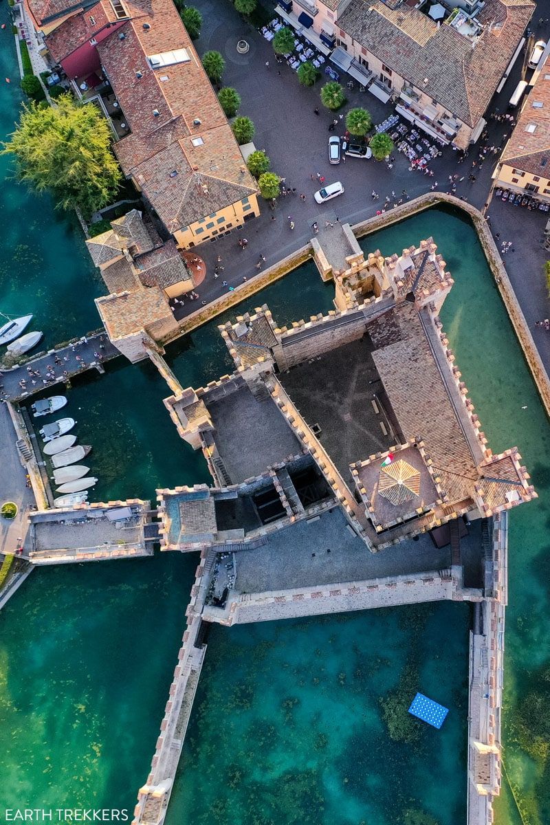 Sirmione drone photo of Scaligero Castle
