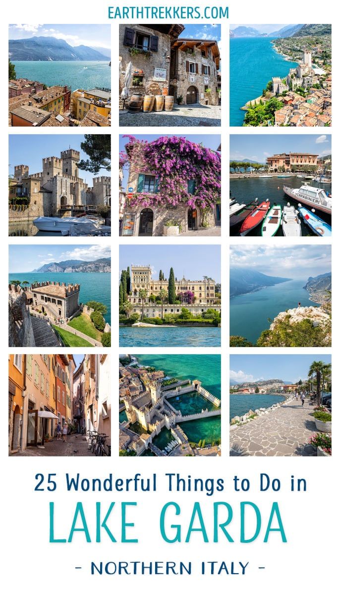 Best things to do in Lake Garda, Italy. Sirmione, Riva del Garda, Monte Baldo, Malcesine, Castello Scaligero, Isola San Biagio, and Limone sul Garda.