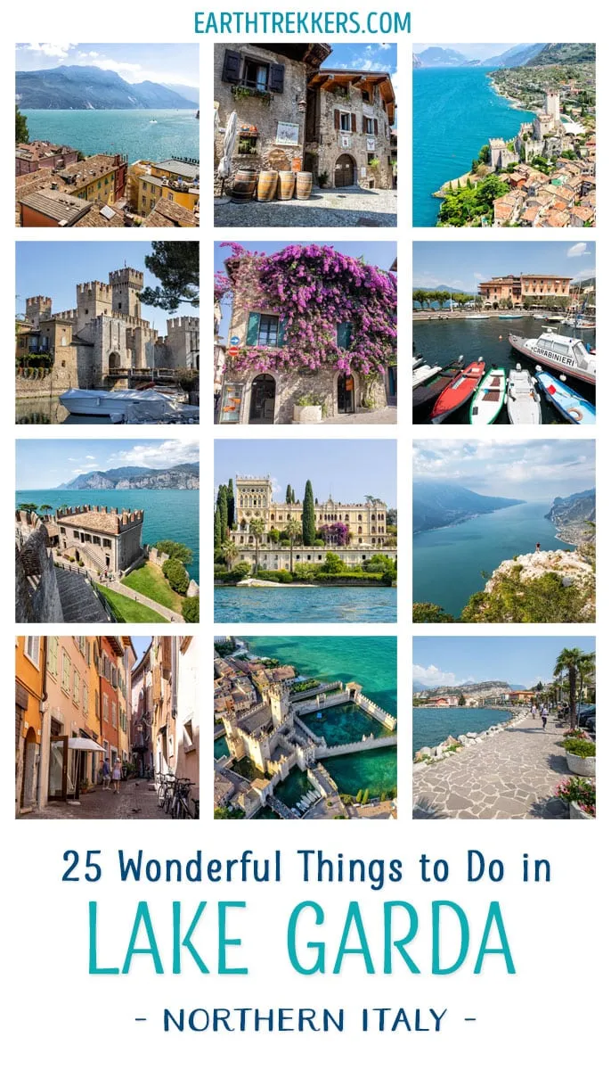 Best things to do in Lake Garda, Italy. Sirmione, Riva del Garda, Monte Baldo, Malcesine, Castello Scaligero, Isola San Biagio, and Limone sul Garda.