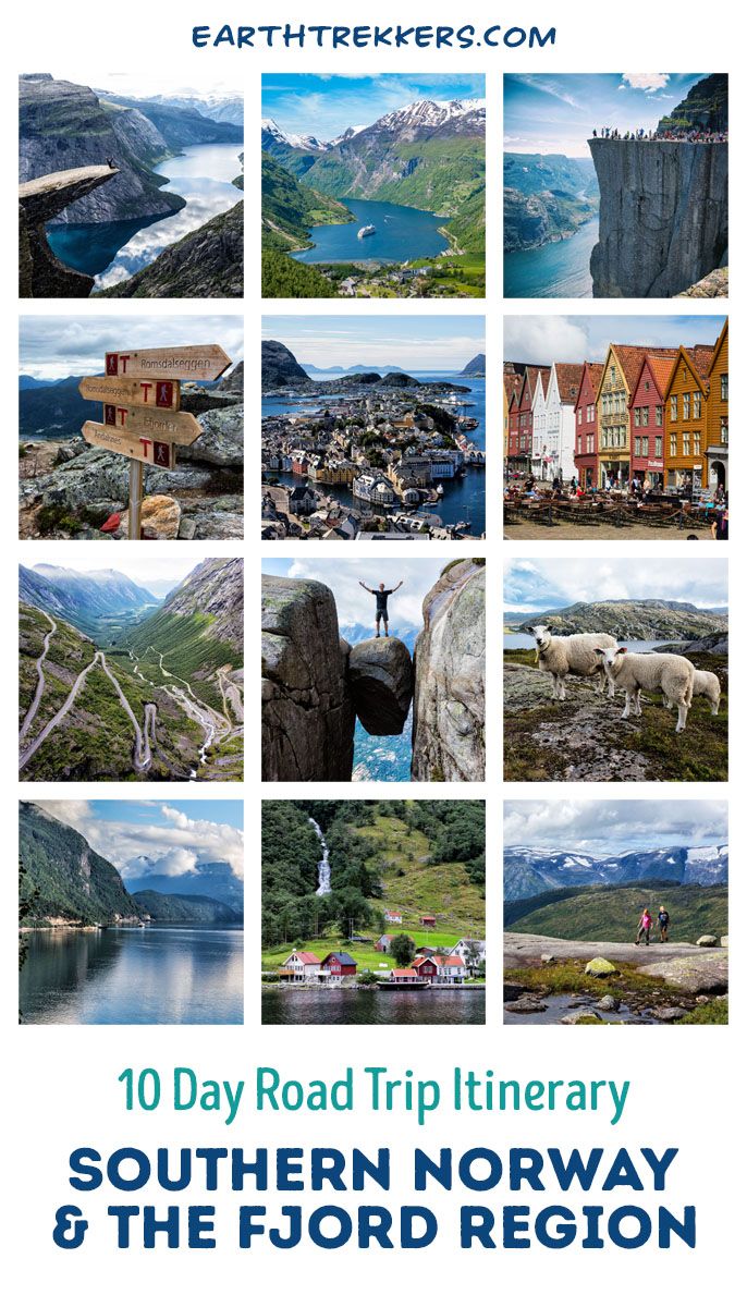 10 Day Norway Itinerary through the fjord region. Hike the best trails: Trolltunga, Kjeragbolten, and Pulpit Rock. Drive Trollstigen. See Geirangerfjord. Visit Stavanger, Bergen, and Alesund.