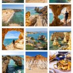 20 epic things to do in the Algarve, Portugal: Seven Hanging Valleys Trail, Lagos, Albufeira, Ponta da Piedade, Algar Seco, Costa Vicentina, Tavira, Benagil Cave, boat tours, surfing, and seafood.
