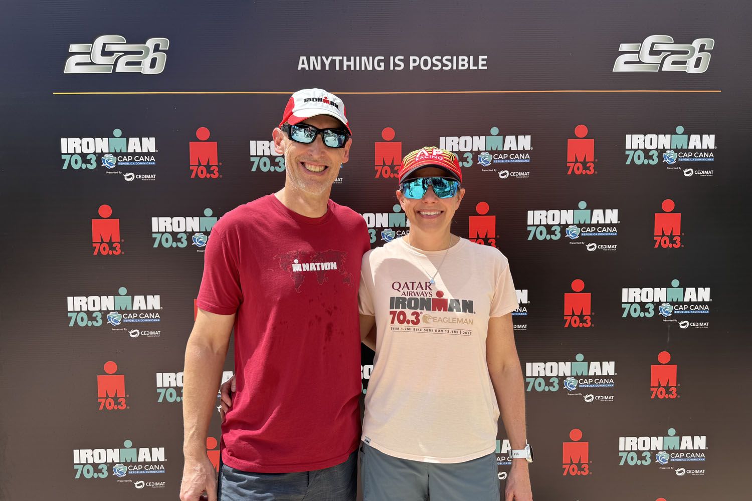 Tim Julie Ironman Cap Cana Photo
