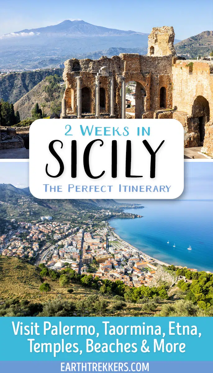 Two weeks in Sicily, Italy itinerary. Visit Palermo, Taormina, Cefalù, Mount Etna, the Etna wine region, Syracuse and Ortigia, the Valley of the Temples, Noto, Modica, Ragusa.