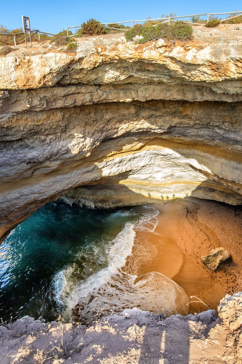 View into Benagil Cave from the Seven Hanging Valleys Trail