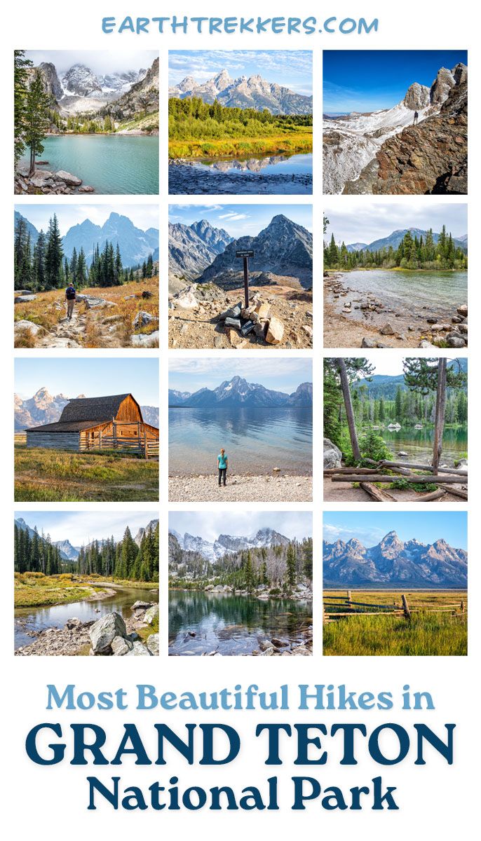 Best hikes in Grand Teton National Park: Delta Lake, Cascade Canyon, Death Canyon, Taggart Lake, Inspiration Point, Static Peak Divide, String Lake, Paintbrush Canyon.