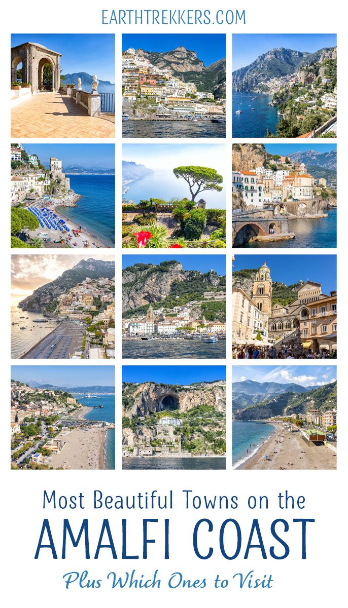 Best towns to visit on the Amalfi Coast, Italy. Includes Positano, Amalfi, Ravello, Atrani, Tramonti, Vietri sul Mare, Cetara, Nerano, Sorrento, Salerno and more.