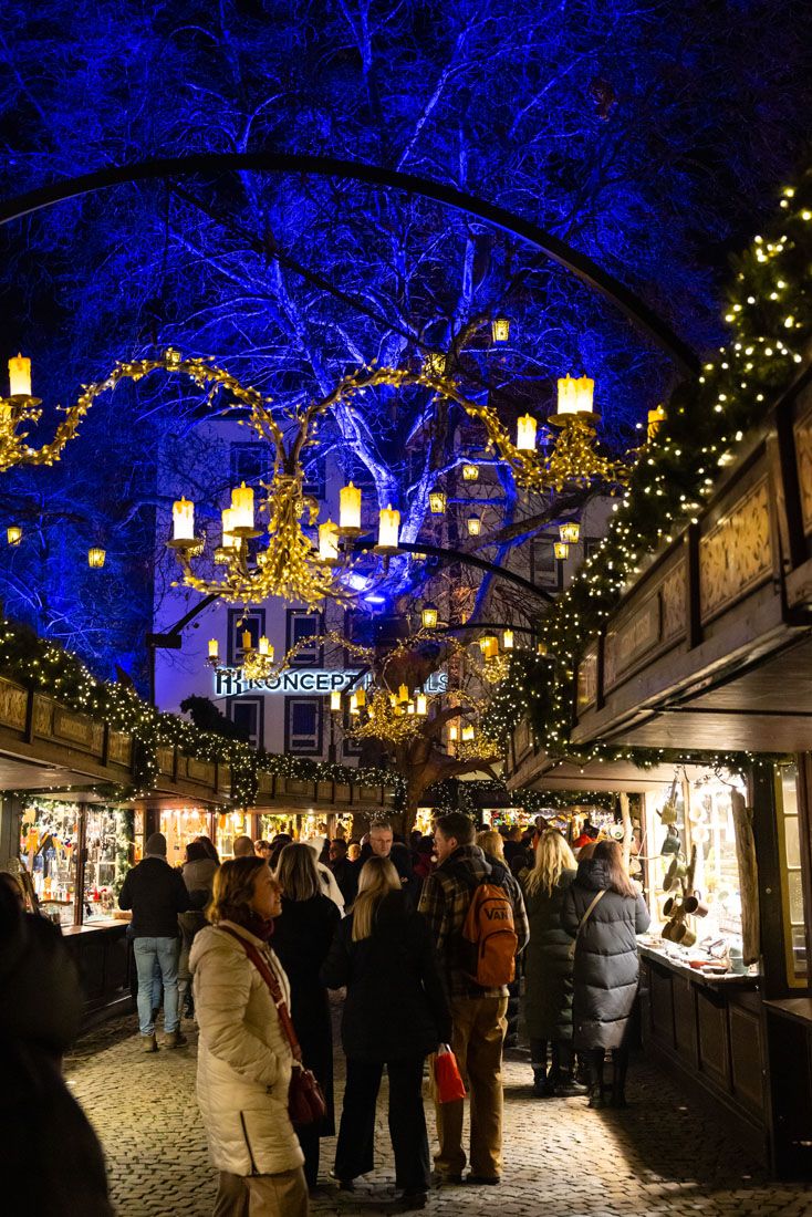 Cologne Christmas Market Glowing Lights