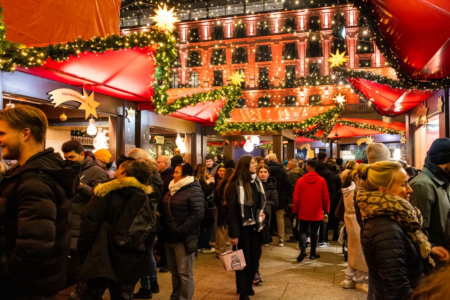 Cologne Christmas Market Twinkling Lights