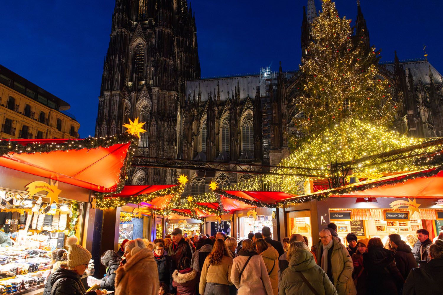 German Christmas Market at Night