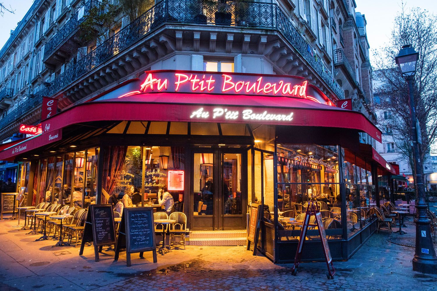 Paris Cafe in Evening