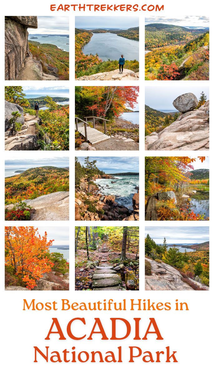 Best hikes in Acadia National Park, including the Precipice Trail, Beehive Trail, Jordan Pond Path, South Bubble, Cadillac Mountain, and Isle au Haut.