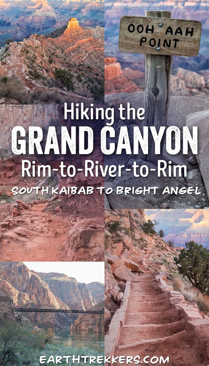 How to hike the South Kaibab to Bright Angel Trail in Grand Canyon National Park. Learn how to do this as a day hike, with map and lots of photos so you know exactly what to expect.