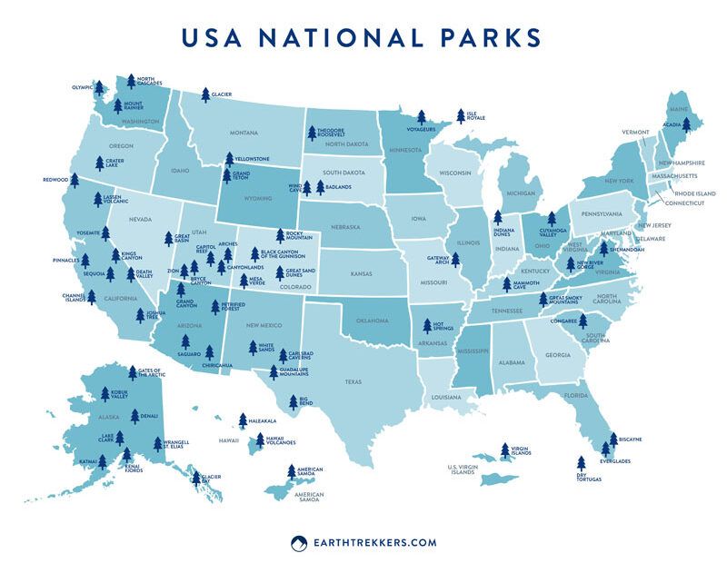US National Park Map
